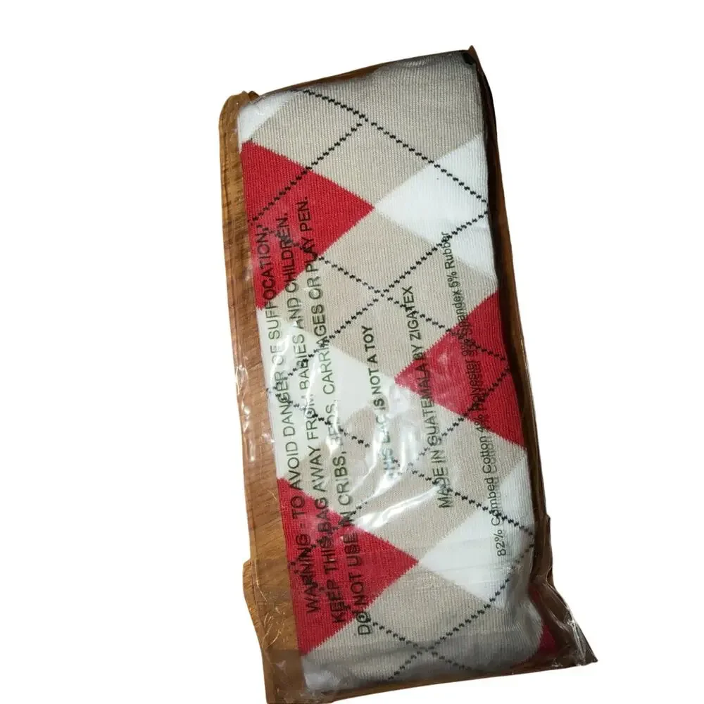 Golf Knickers Colorful Knee High Argyle Cotton Socks For Men Red White Tan New
